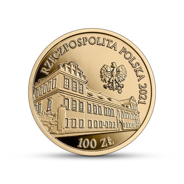 Złota moneta "Pałac Biskupi w Krakowie" - o nominale 100 zł...