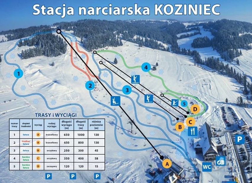 Koziniec - Czarna Góra [WYCIĄGI, MAPA, TRASY, WARUNKI, CENY]