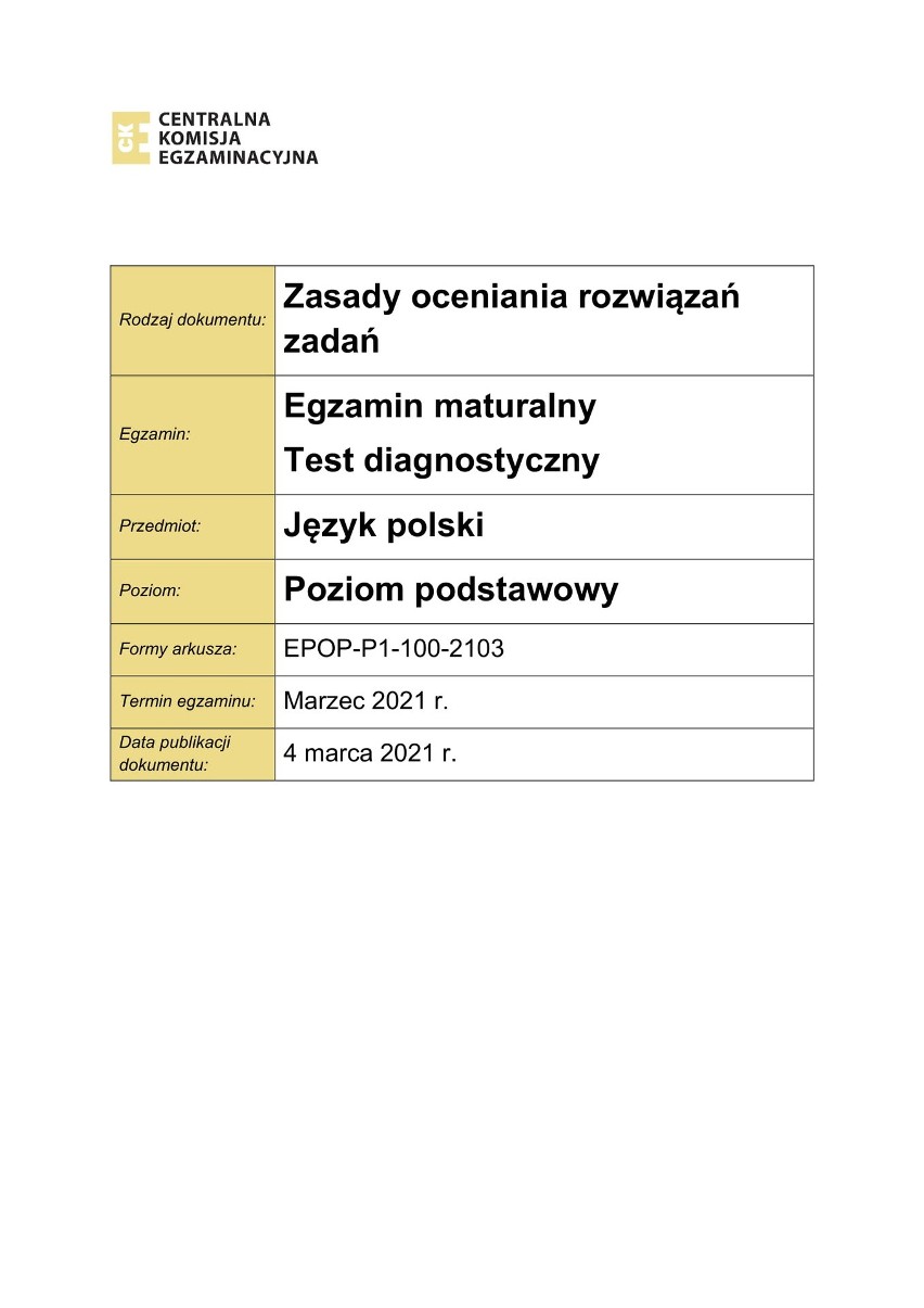 Próbna matura z języka polskiego na poziomie podstawowym...