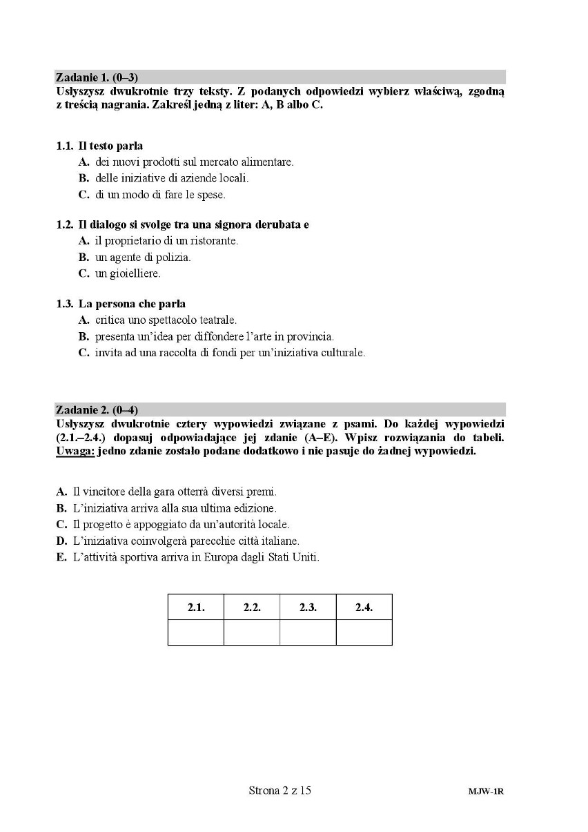 MATURA PRÓBNA 2020: Język włoski - poziom rozszerzony. Zobacz arkusz maturalny z 6 kwietnia i klucz odpowiedzi z 15 kwietnia 2020 r. 