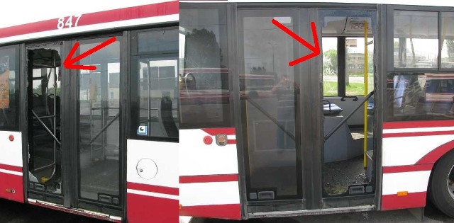 Najczęściej wandale wybijają w autobusach szyby.