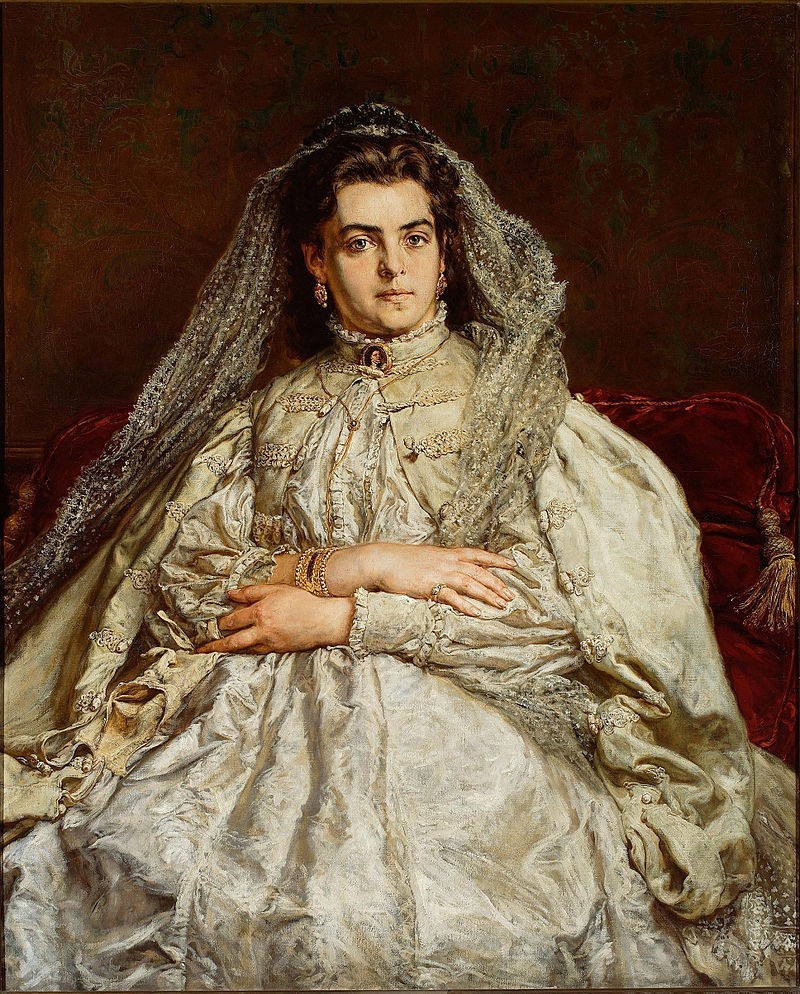 Jan Matejko, "Portret żony w sukni ślubnej"