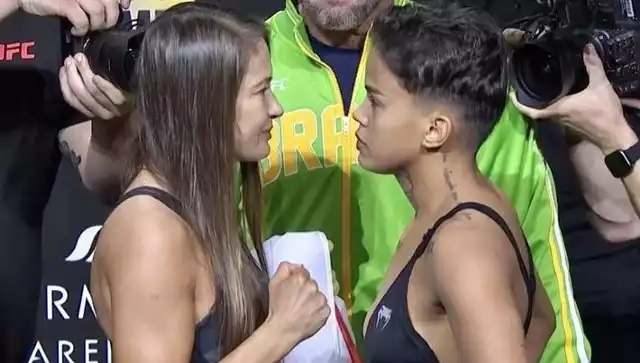 Karolina Kowalkiewicz vs. Iasmin Lucindo w „pojedynku spojrzeń” przed walką wagi słomkowej karty wstępnej gali UFC 301 w Rio
