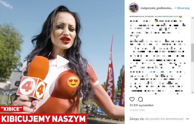 Małgorzata Godlewska półnaga zaśpiewała dla piłkarzy "Polacy nic się nie stało". Nagranie zamieściła na swoim koncie na Instagramie.