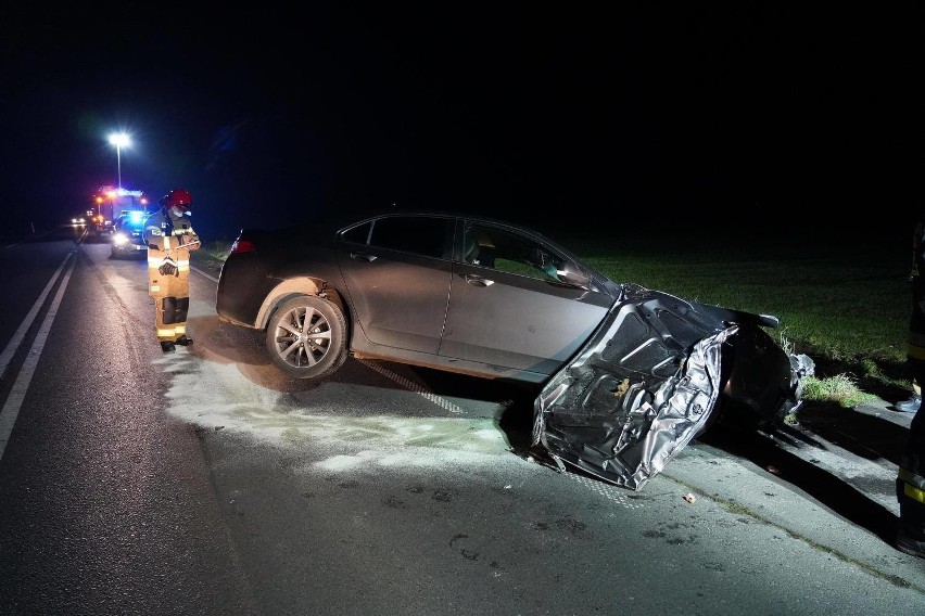 Powiat nakielski. Utrudnienia na DW 247. Auto osobowe zderzyło się ze zwierzyną leśną 