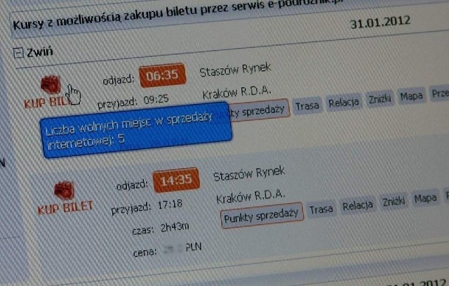 Staszowski PKS &#8222;wchodzi&#8221; z ofertą do internetu. Nie wychodząc z domu można kupić bilet na połączenie do Krakowa i Warszawy.