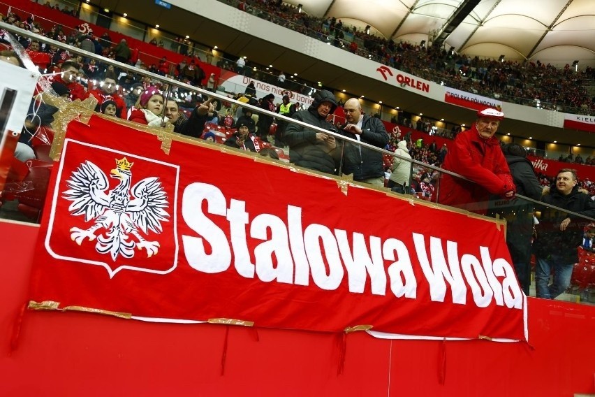 Kibice ze Stalowej Woli na meczu Polski z Albanią.