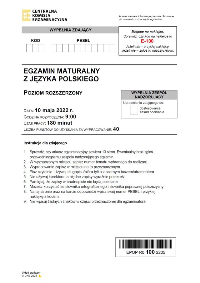 Matura 2022: Język polski – poziom rozszerzony za nami! Zobacz ARKUSZ.  Jakie były tematy maturalne na poziomie rozszerzonym? | Strefa Edukacji
