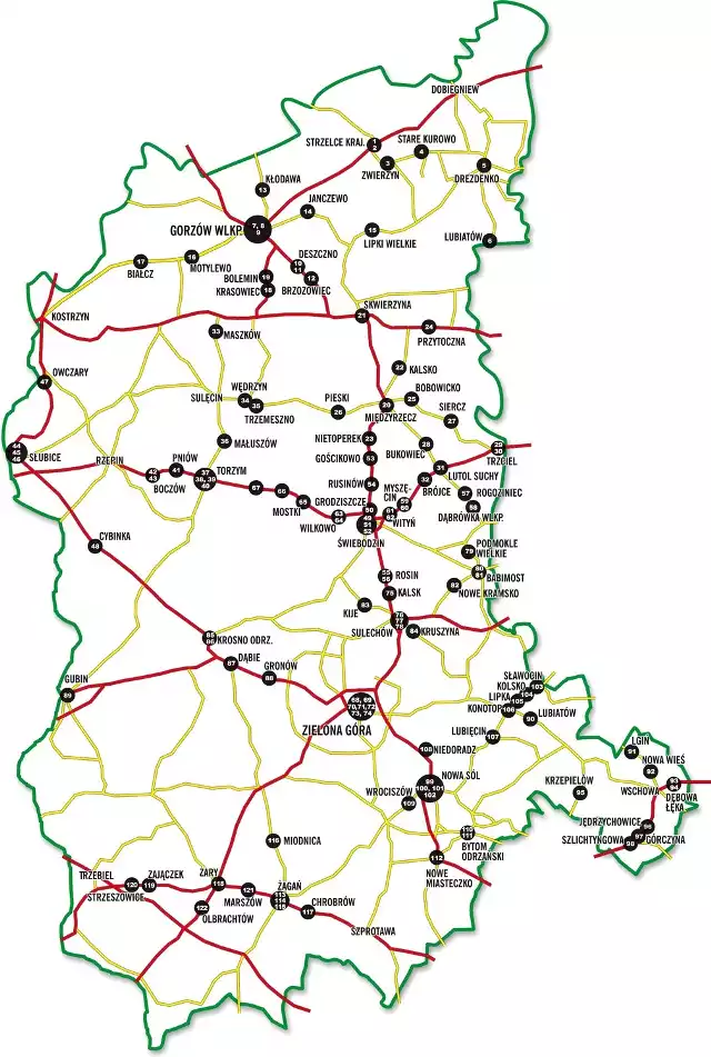 Mapa fotoradarów w regionie