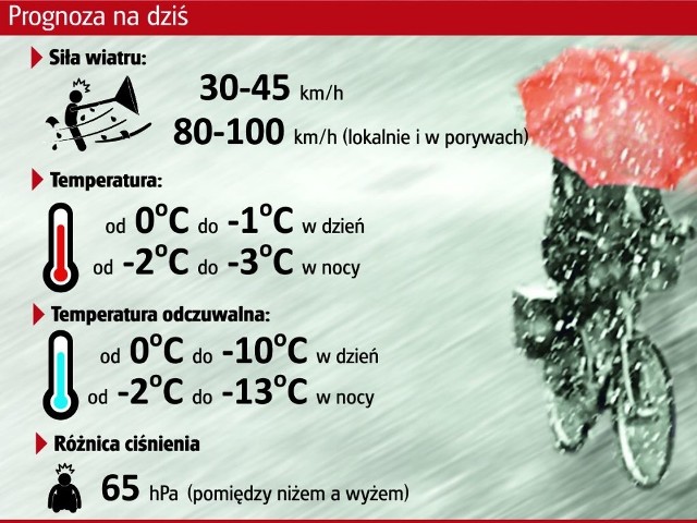 Głównego uderzenia silnego, porywistego wiatru możemy spodziewać się dziś, do popołudnia.