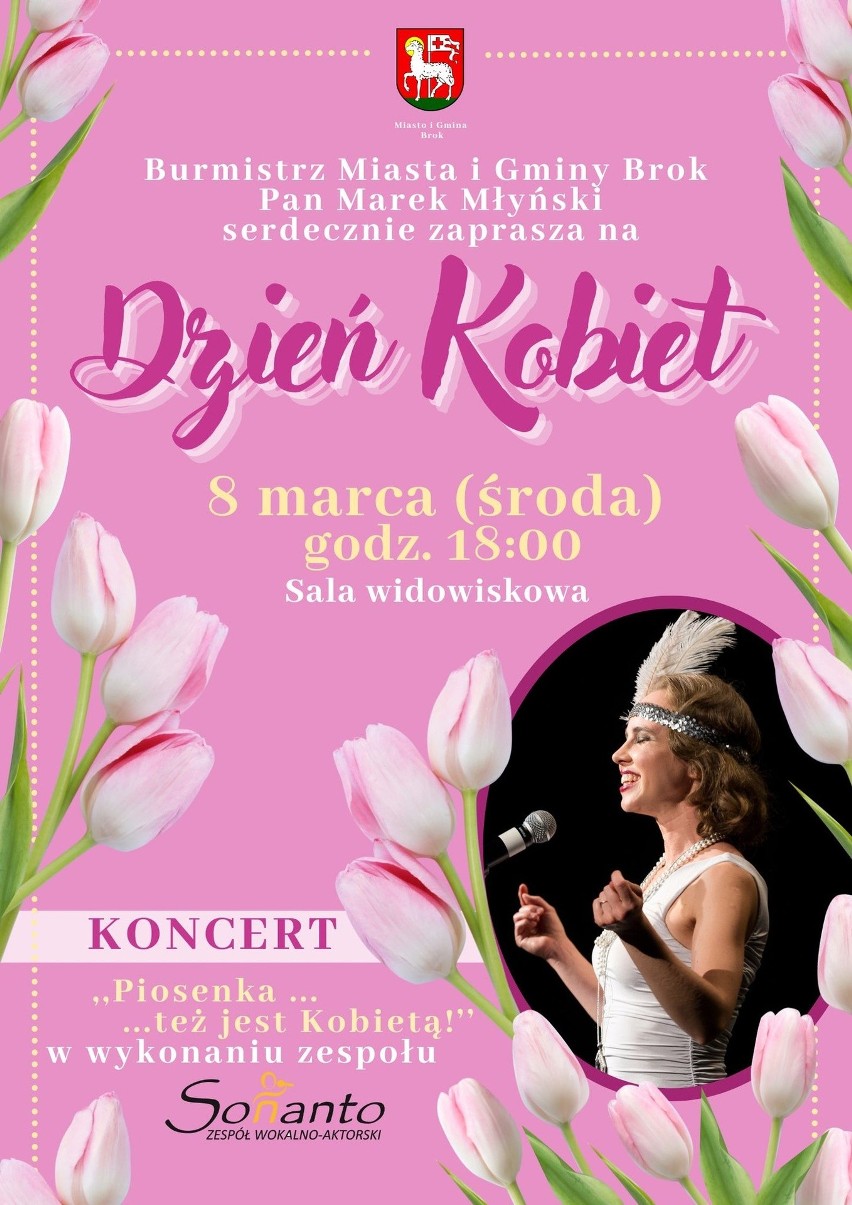 Burmistrz Broku zaprasza 8 marca na koncert "Piosenka też...