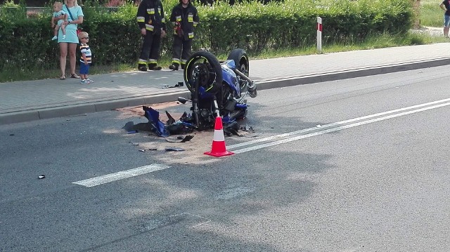 Praszka. Wypadek na ulicy Kaliskiej na DK 45.