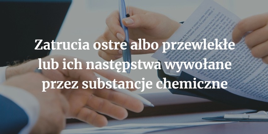 Zatrucia ostre albo przewlekłe lub ich następstwa wywołane...