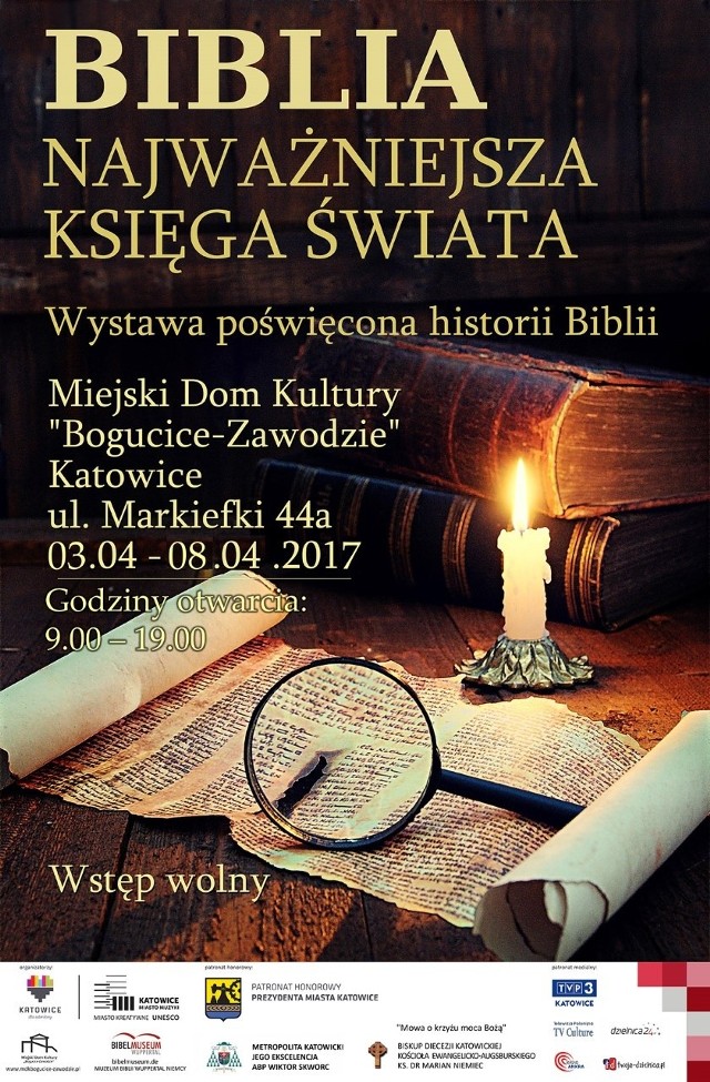 Wystawa „Biblia – najważniejsza Księga Świata” od 3 do 8 kwietnia w domu kultury w Bogucicach
