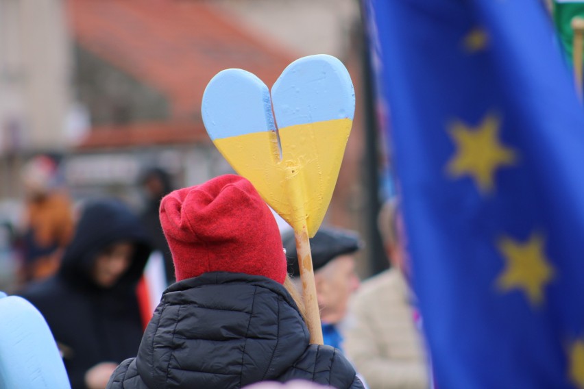 Myśleniczanie solidarni z Ukrainą. Były słowa wsparcia od Polaków, od Ukraińców - podziękowania 