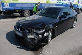 Zderzenie trzech samochodów w Krównikach pod Przemyślem. Do szpitala trafił kierowca BMW [ZDJĘCIA]