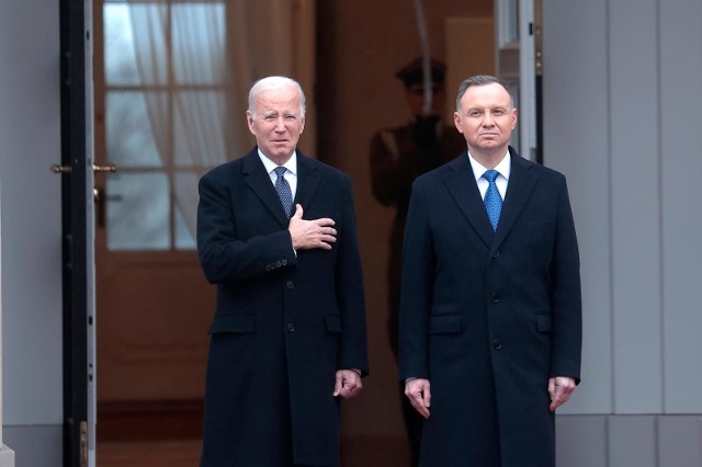 Wizyta prezydenta USA Joe Bidena w Polsce - spotkanie w Pałacu Prezydenckim z prezydentem RP Andrzejem Dudą.
