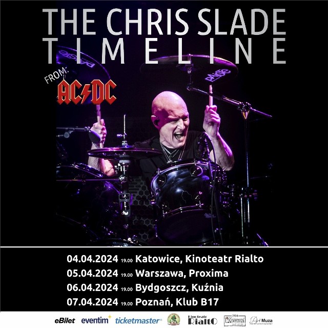 Koncerty w Polsce to również możliwość usłyszenia i zobaczenia niesamowitego zestawu perkusyjnego, który Chris nazwał „Rock or Bust”.