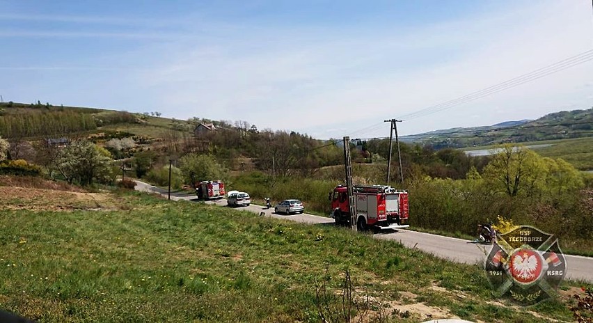 Wypadek na drodze krajowej 75 i dwa pożary nad jeziorem Rożnowskim