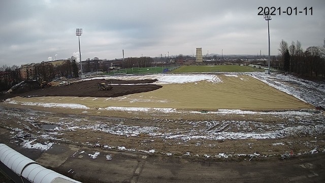 Tak stadion Rakowa Częstochowa wyglądał 11 stycznia 2021 roku