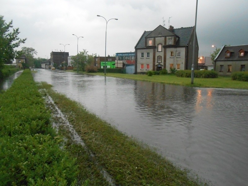 Luboń po ulewie.