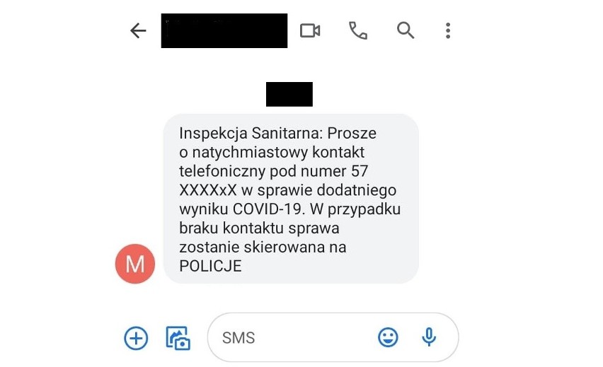 Fałszywy SMS o dodatnim wyniku na koronawirusa...