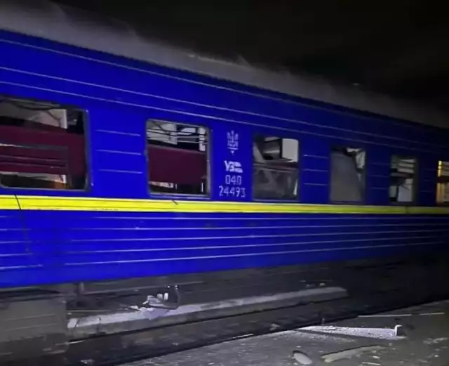 Ostrzelany przez Rosjan pociąg