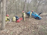 Wypadek w Zygrach w gminie Zadzim. Samochód wypadł z drogi