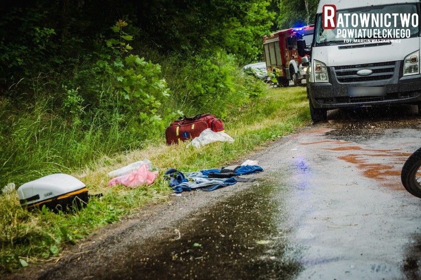 Wypadek motocyklisty w Starych Juchach