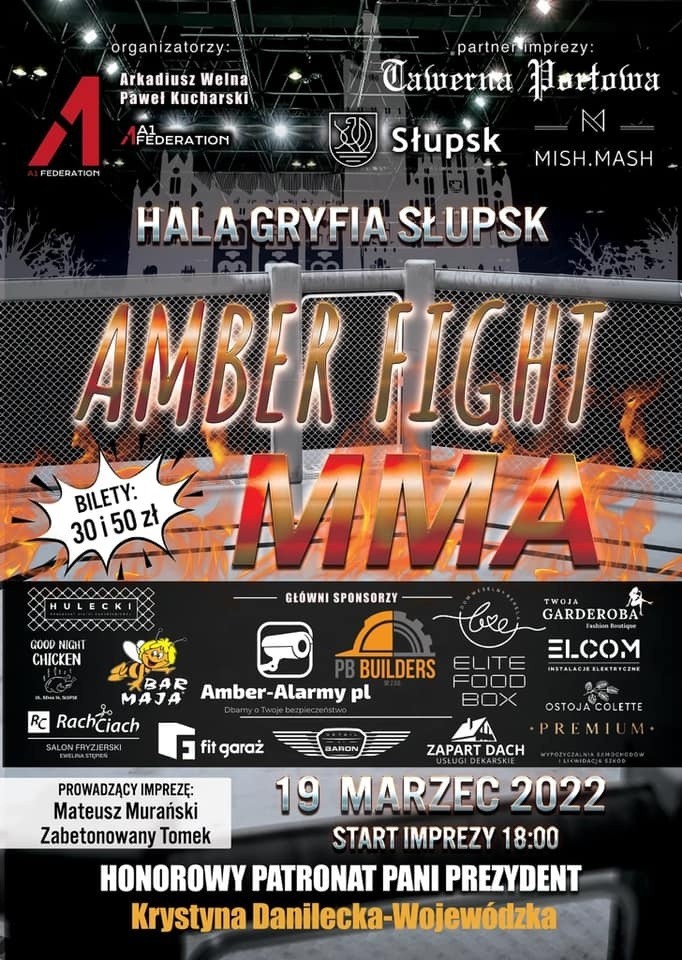 Gala MMA Amber Fight w sobotę hali Gryfia w Słupsku