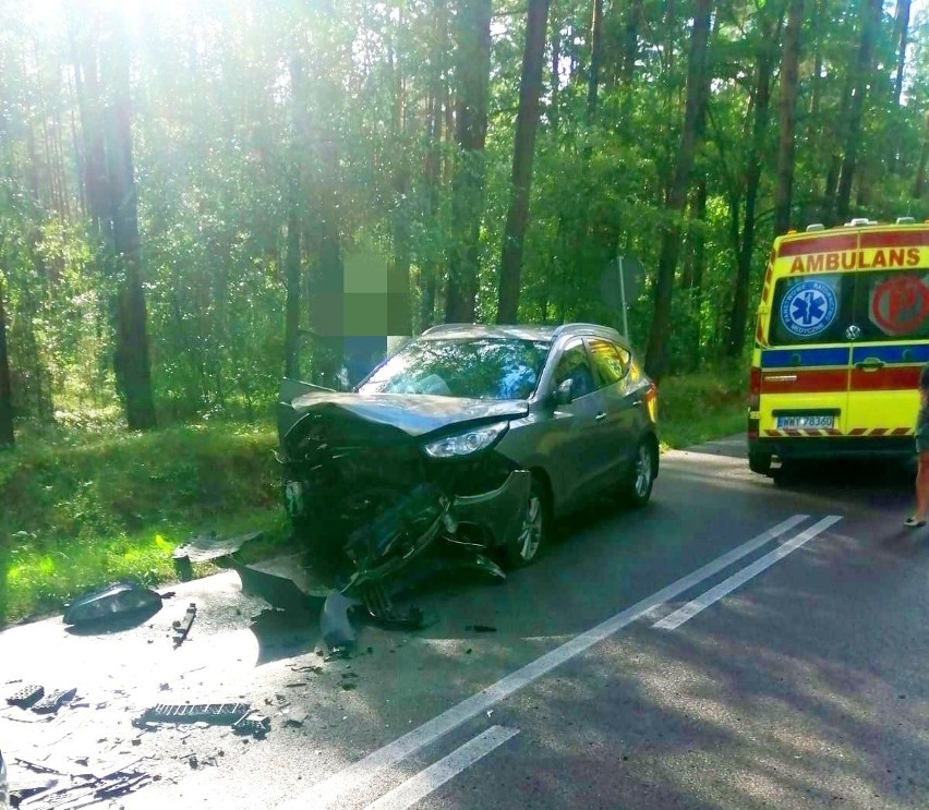 Wypadek na drodze Długosiodło - Stare Bosewo,  6.08.2022. Zdjęcia