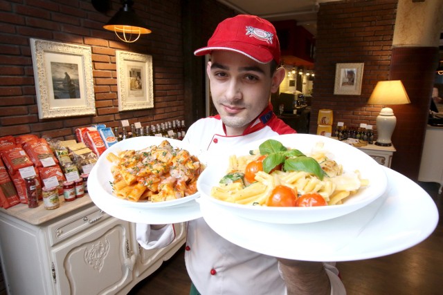 Marcin Borkowski, szef kuchni Tutti Santi w kieleckiej Galerii Korona zaprasza na wyśmienite włoskie makarony.