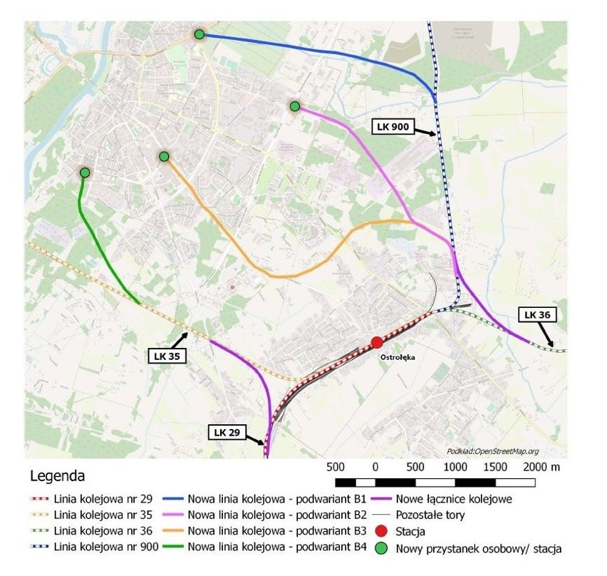 Ostrołęka. Linia kolejowa w centrum Ostrołęki? Są takie plany. Ruszyły konsultacje. Mapy, link do ankiety. 6.10.2020