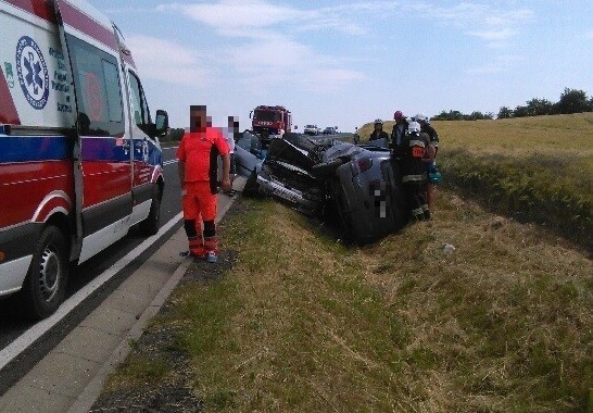 Wypadek koło Chojny.