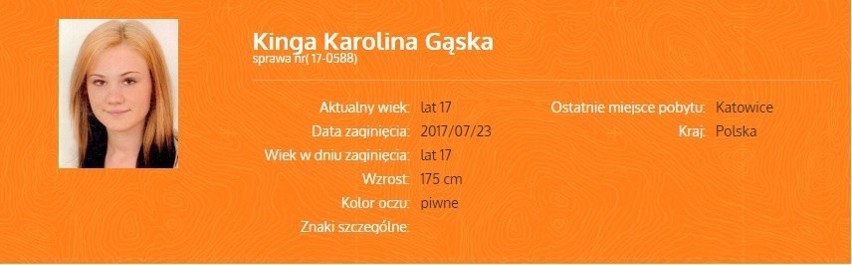 Zaginiona Karolina Gąska z Katowic ma 17 lat