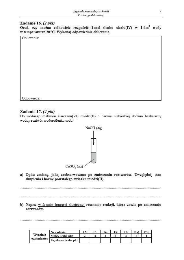 Matura 2014 chemia podstawowa i rozszerzona. Co było? (ODPOWIEDZI, PYTANIA, ZADANIA, ARKUSZ CKE)
