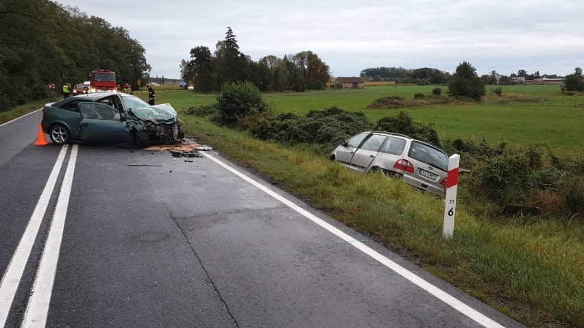 Wypadek na DK45 pod Wołczynem.