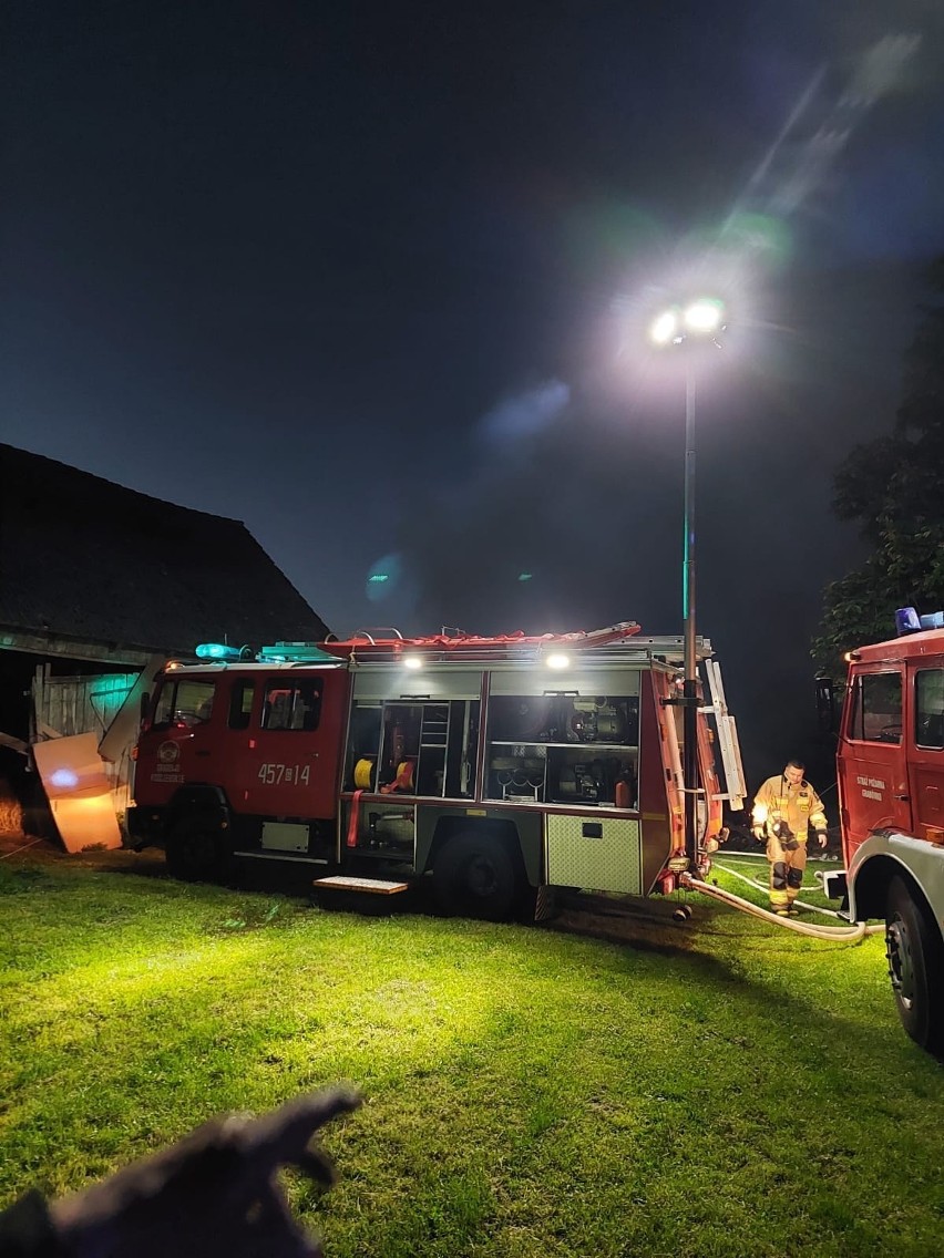 Pożar w Grabowskiej Hucie w nocy z 16 na 17.06.2022 r.