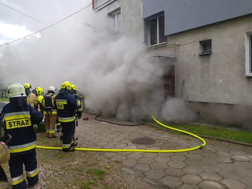 Pożar w Trąbkach Wielkich przy ul. Gdańskiej 17.05.2020
