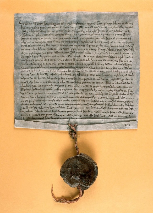 Potwierdzenie przywileju lokacyjnego Szczecina przez księcia Bogusława IV, 1293 r.