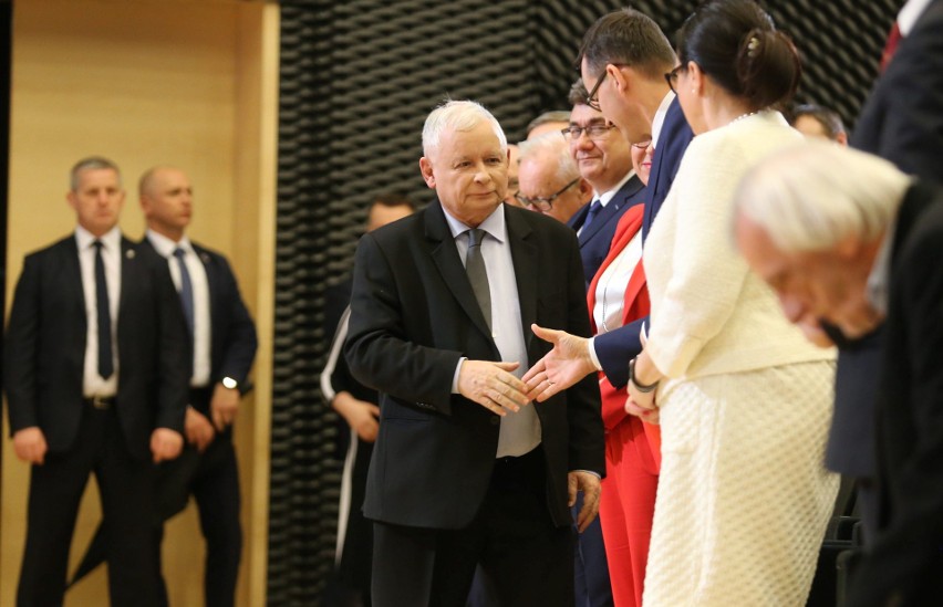 Jarosław Kaczyński w trakcie konwencji regionalnej PiS w...