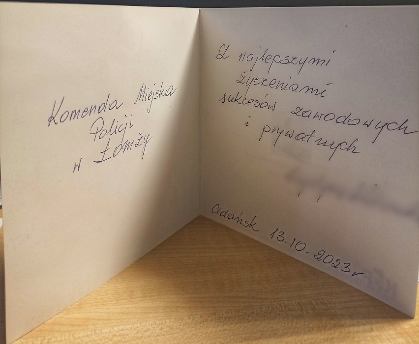 Podziękowania przesłane przez mieszkankę Gdańska.