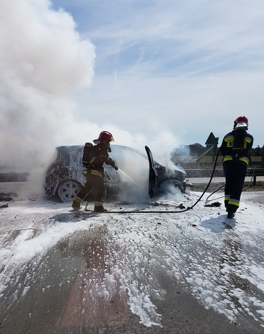 Pożar na autostradzie A4. Potężne korki pod Wrocławiem