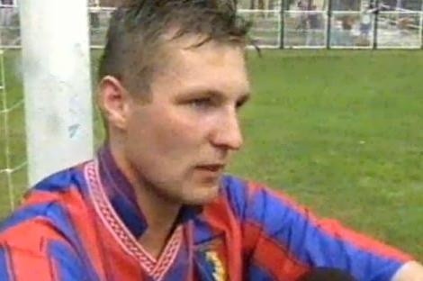 Grzegorz Niciński po pamiętnym meczu w 1996 roku.