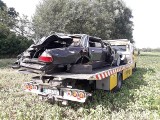 Wypadek jaguara na drodze S3. Samochód koziołkował. Dwie osoby trafiły do szpitala [ZDJĘCIA]