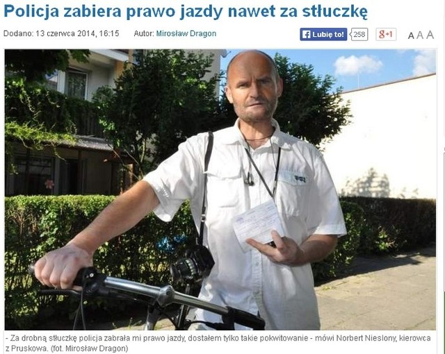 Norbert Nieslony spowodował kolizję drogową w Zębowicach. Policjanci zatrzymali mu prawo jazdy.