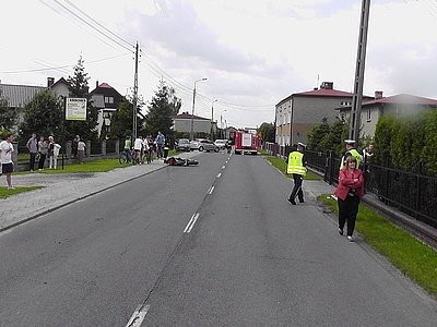 Wypadek motocyklisty w Rybniku