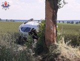 Ulhówek: Audi uderzyło w drzewo. 22-latek z ciężkimi obrażeniami ciała trafił do szpitala