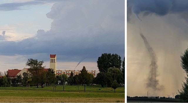 Z lewej zdjęcie wykonane przez Mateusza Bajerowskiego w Inowrocławiu. Z prawej zjawisko uchwycone przez Piotra Lewandowskiego w miejscowości Sukowy (gmina Kruszwica)