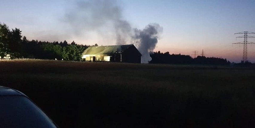 Pożar stodoły w Seredzicach w gminie Iłża.